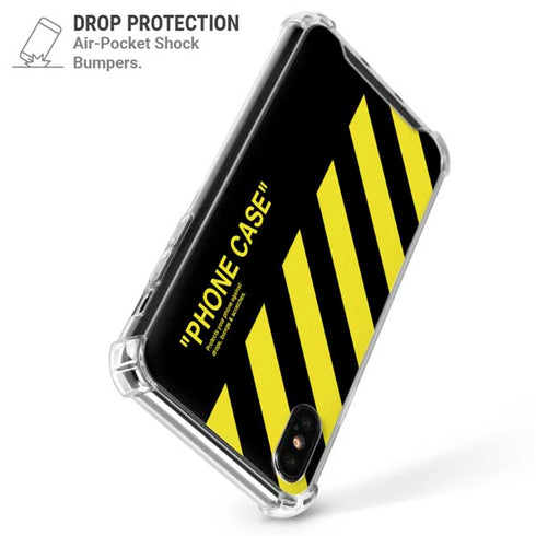 Black and Yellow Stripes iPhone XS Max Clear Case